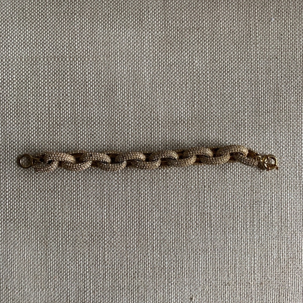 J. Crew Chunky Chain Rhinestone Bracelet